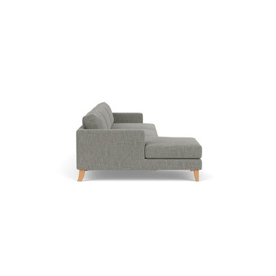 Chaise Extra Large Left Hand - Grey marl - Rustic weave