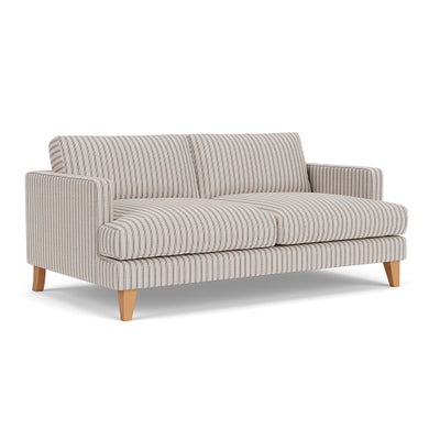 3 Seater Sofa - Indigo - Kingham Stripe