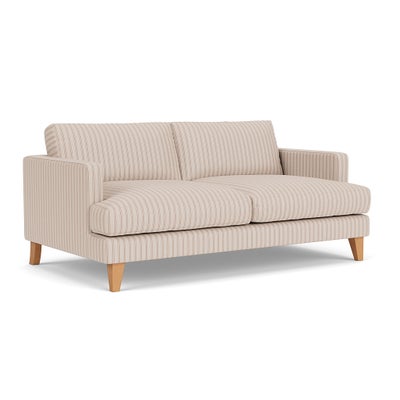 3 Seater Sofa - Flax - Kingham Stripe
