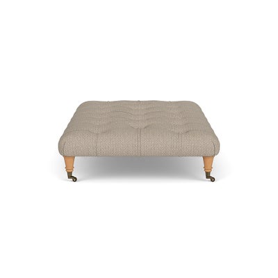 Foot Stool - Natural - Herringbone Weave