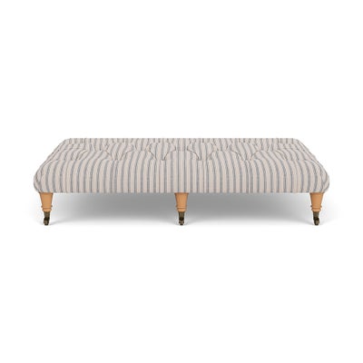 Foot Stool - Indigo - Kingham Stripe