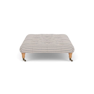 Foot Stool - Indigo - Kingham Stripe