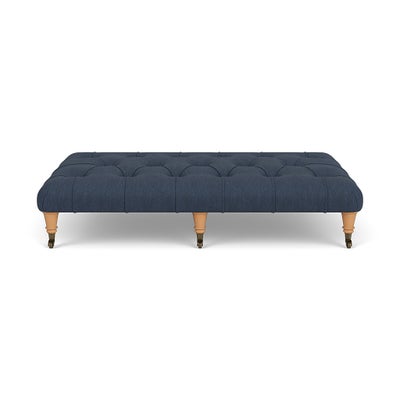 Foot Stool - Indigo - Luxury Italian Linen