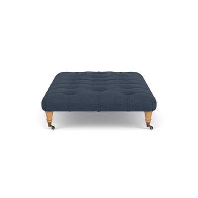 Foot Stool - Indigo - Luxury Italian Linen