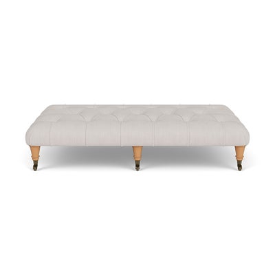 Foot Stool - Soft White - Luxury Italian Linen