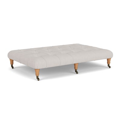 Foot Stool - Soft White - Luxury Italian Linen