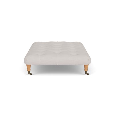 Foot Stool - Soft White - Luxury Italian Linen