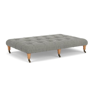 Foot Stool - Grey marl - Rustic weave