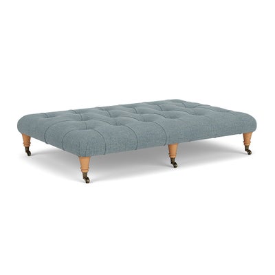 Foot Stool - Teal marl - Rustic weave