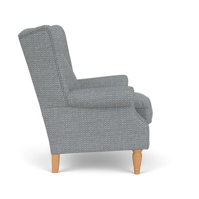 Armchair - Navy - Herringbone Weave