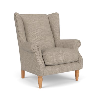 Armchair - Natural - Herringbone Weave