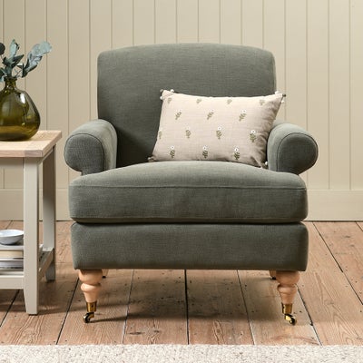 William - Armchair - Deep Forest - Cotton Linen Weave