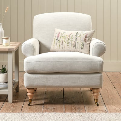 William - Armchair - Natural - Cotton Linen Weave
