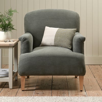 George - Armchair - Deep Forest - Cotton Linen Weave