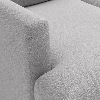 Chaise Large Left Hand - Grey marl - Rustic weave