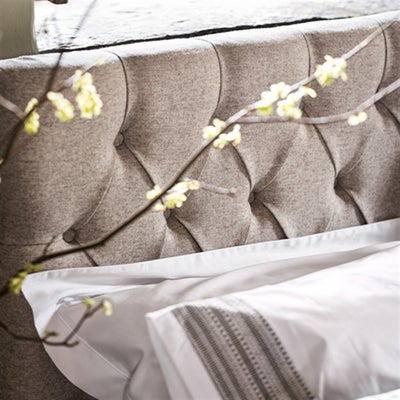 Natural Tweed Super King Size Bed