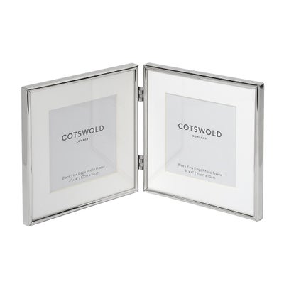 Silver Plated Double Frame 4x4"
