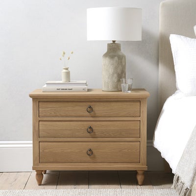 Large 3 Drawer Bedside Table