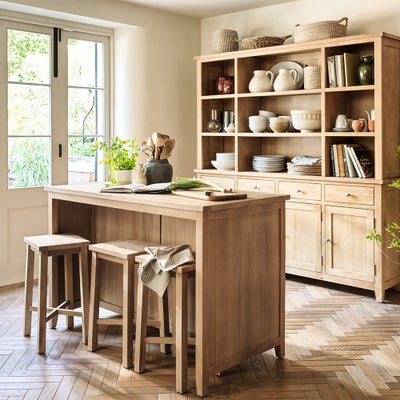 Breakfast Bar Island and Stools Set