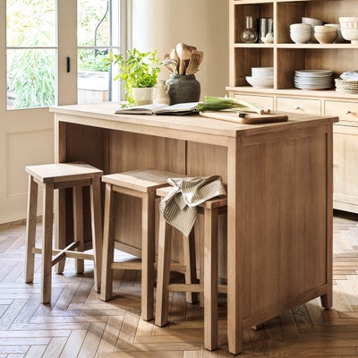 Breakfast Bar Island and Stools Set