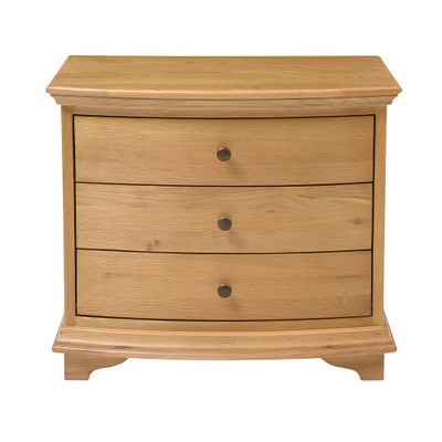Wide 3 Drawer Bedside Table