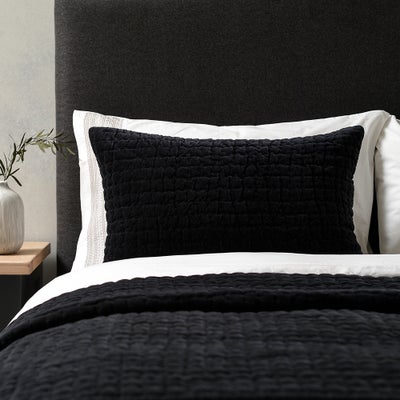 Cotton Velvet Driftline Weave Cushion Navy