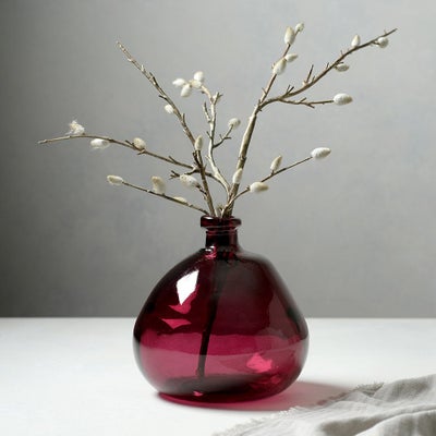 Simplicity Blown Glass Vase 23cm Mulberry
