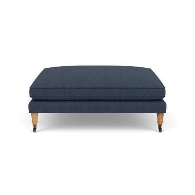 Foot Stool - Indigo - Luxury Italian Linen