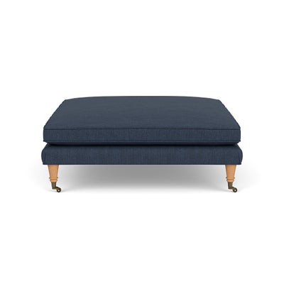 Foot Stool - Indigo - Luxury Italian Linen