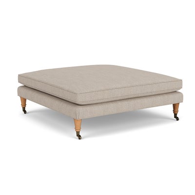 Foot Stool - Natural - Luxury Italian Linen