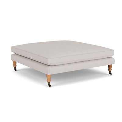Foot Stool - Soft White - Luxury Italian Linen