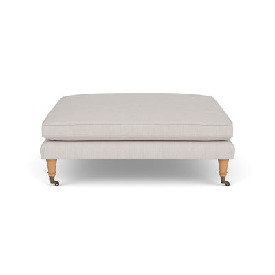 Foot Stool - Soft White - Luxury Italian Linen
