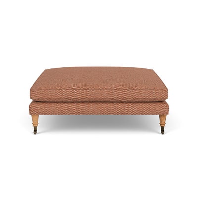 Foot Stool - Brick - Herringbone Weave