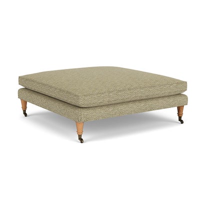 Foot Stool - Apple - Herringbone Weave