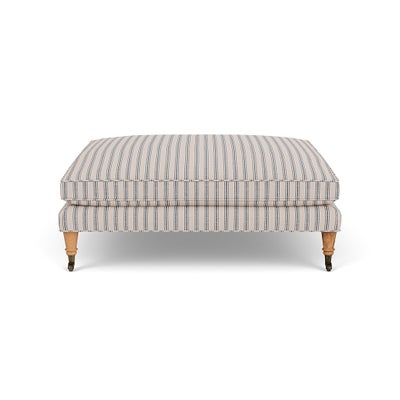 Foot Stool - Indigo - Kingham Stripe