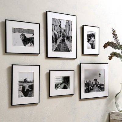 Fine Black Metal Gallery Pack Photo Frames - Set Of 6