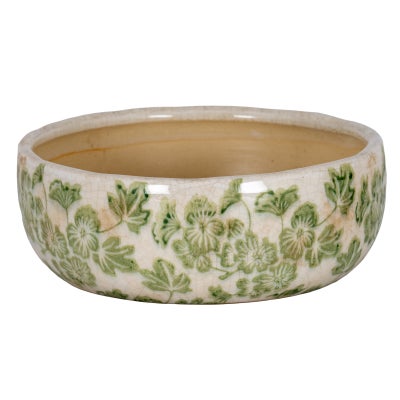 Ople Ceramic Green Floral Pot