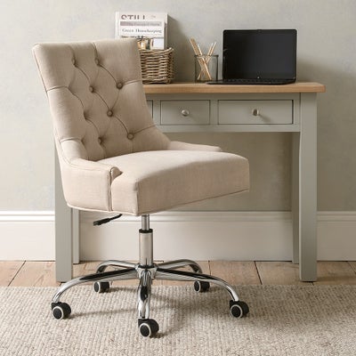 Upholstered Office Chair - Stone Linen