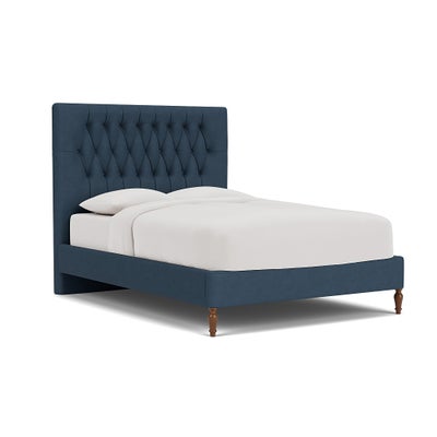 Double Classic Bedstead - Indigo - House Linen Mix