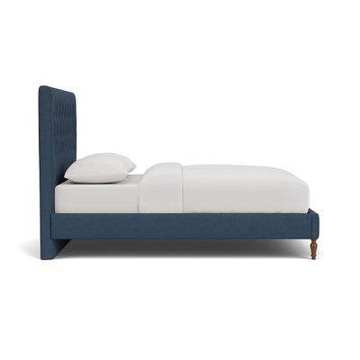 King Size Classic Bedstead - Indigo - House Linen Mix