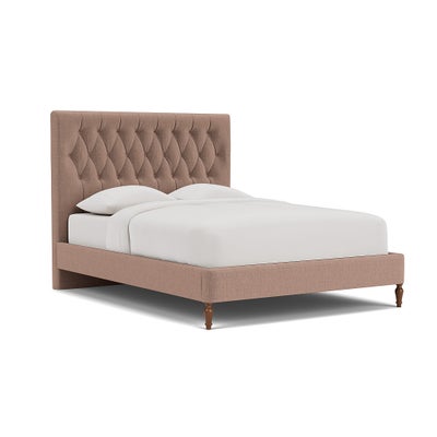 King Size Classic Bedstead - Dusky Rose - Eco Chenille