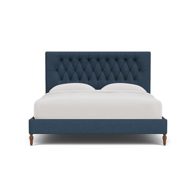 Super King Classic Bedstead - Indigo - House Linen Mix