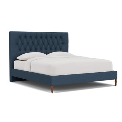 Super King Classic Bedstead - Indigo - House Linen Mix