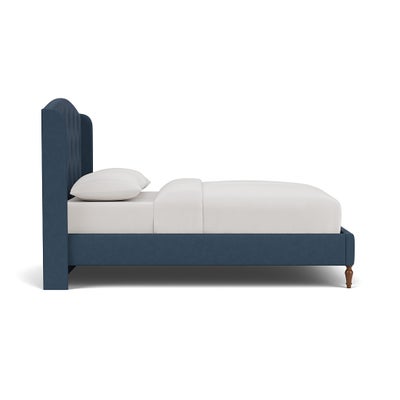 King Size Classic Bedstead - Indigo - House Linen Mix