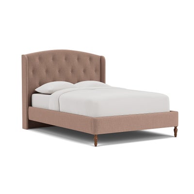King Size Classic Bedstead - Dusky Rose - Eco Chenille