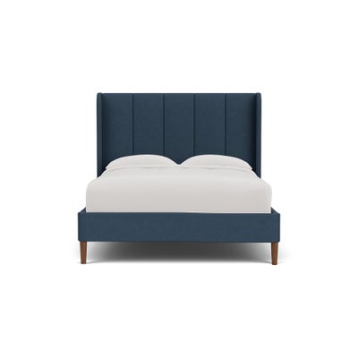 King Size Classic Bedstead - Indigo - House Linen Mix
