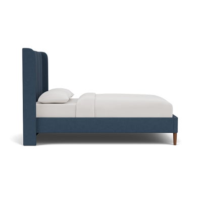 King Size Classic Bedstead - Indigo - House Linen Mix