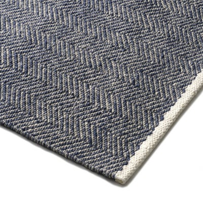 Milton Herringbone Rug Navy 160x230cm