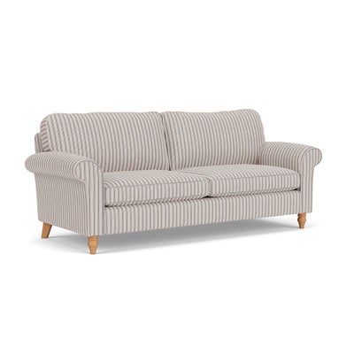 4 Seater Sofa - Indigo - Kingham Stripe