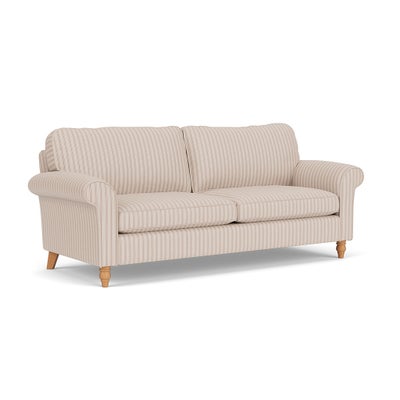 4 Seater Sofa - Flax - Kingham Stripe
